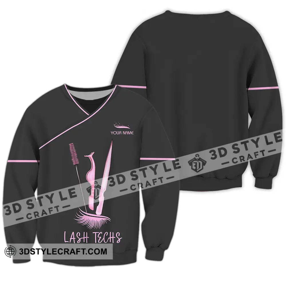 Unisex Shirt - Custom Name Lash Teaches Long Sleeve / S T-Shirt