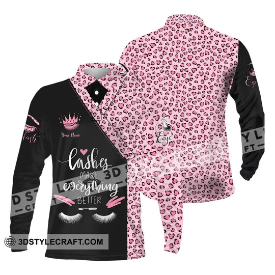 Unisex Shirt - Custom Name Lashes Make Everything Better Shirt style option 3