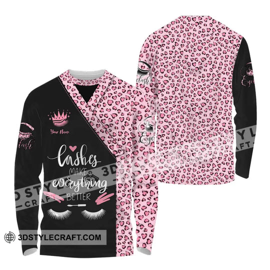 Unisex Shirt - Custom Name Lashes Make Everything Better Shirt style option 4