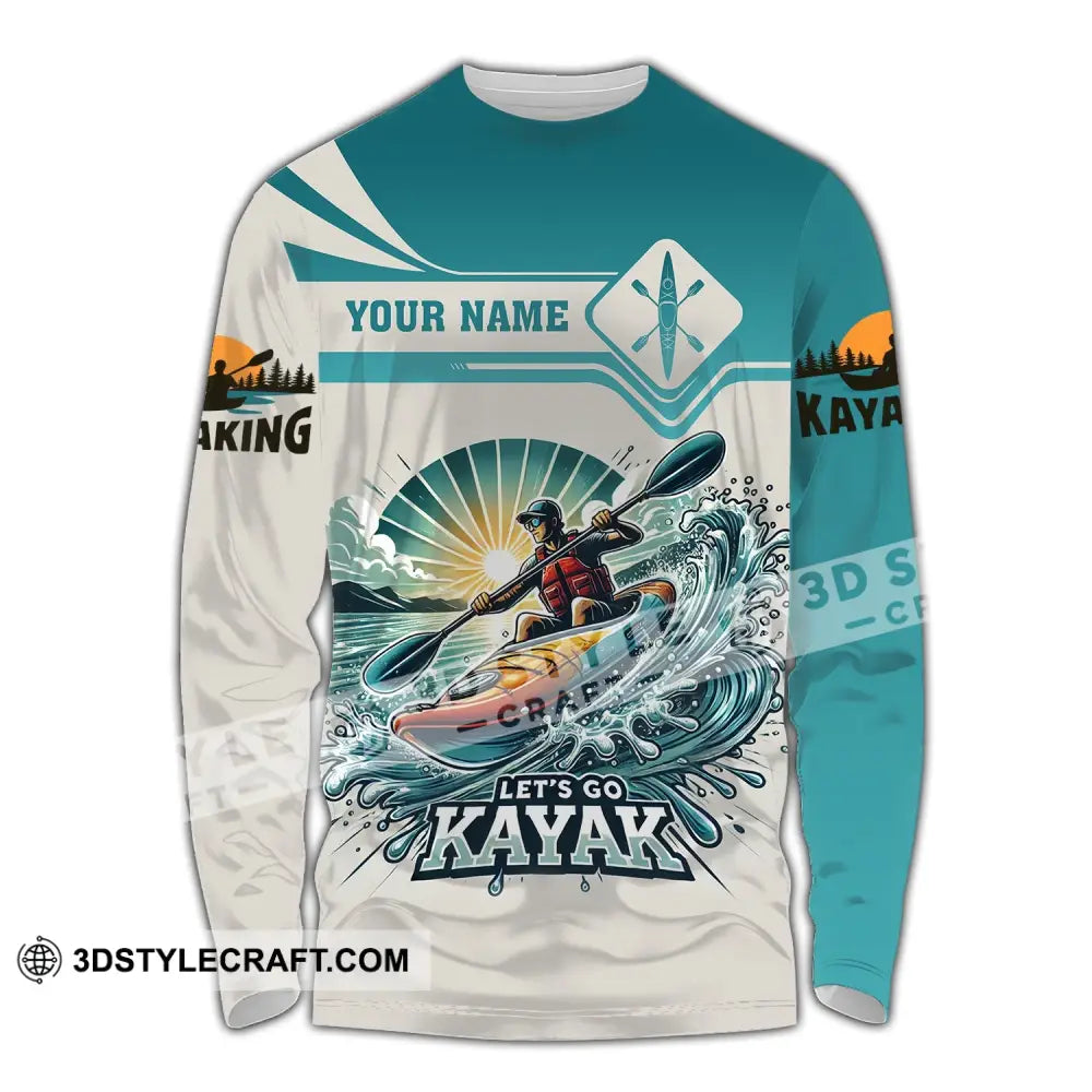 Unisex Shirt - Custom Name Let Go Kayak Long Sleeve / S T-Shirt