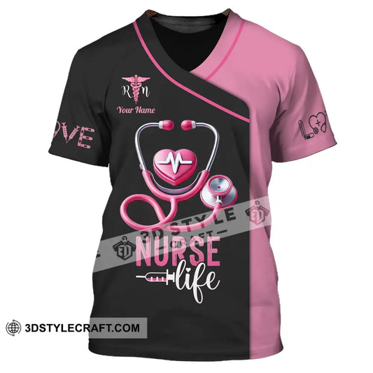 Unisex Shirt - Custom Name Love Nurse Life T-Shirt / S T-Shirt