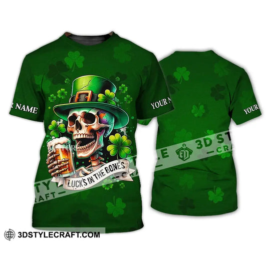 Unisex Shirt - Custom Name Lucks In The Bones Happy Saint Patrick’s Day T-Shirt / S T-Shirt