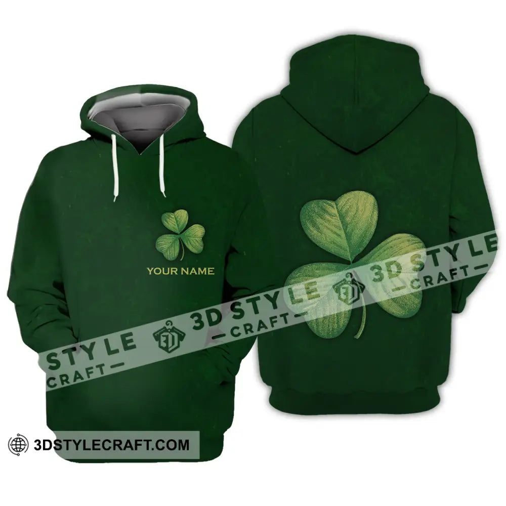 Unisex Shirt - Custom Name Lucky Clover Happy Saint Patrick’s Day Hoodie / S T-Shirt