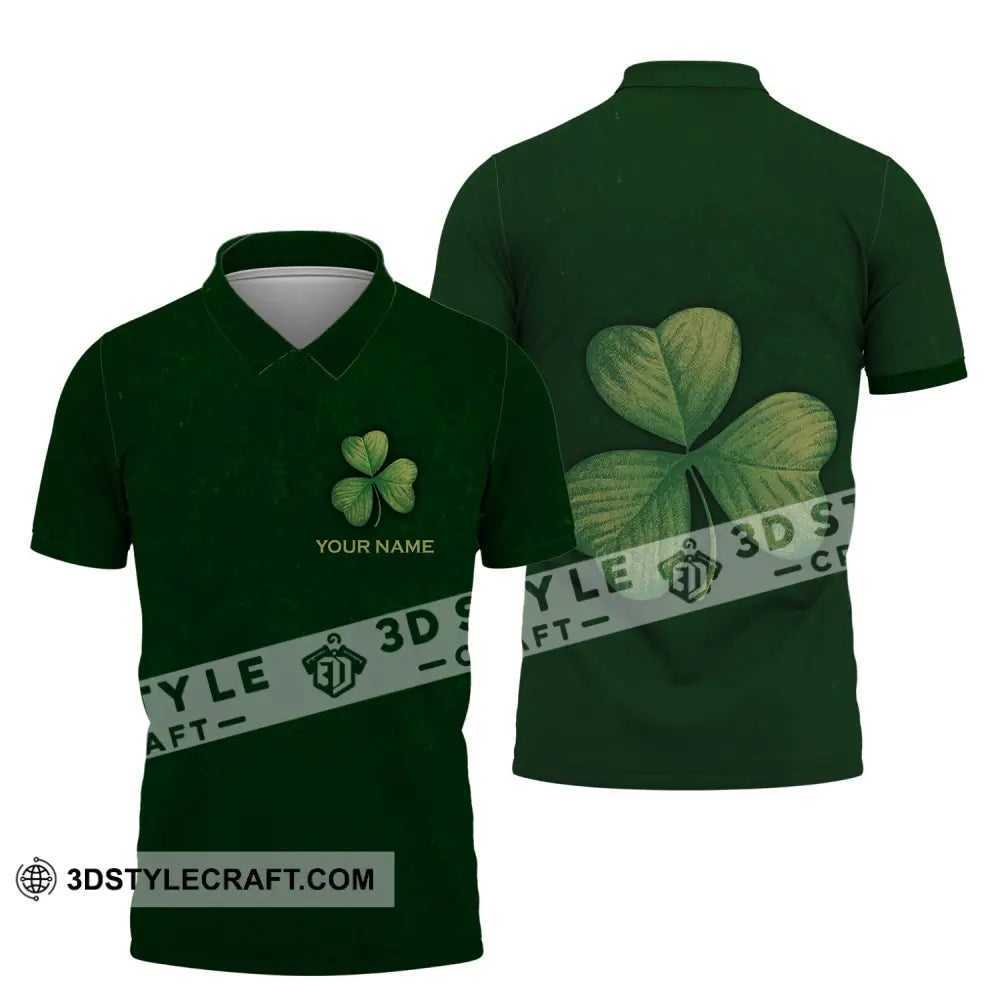 Unisex Shirt - Custom Name Lucky Clover Happy Saint Patrick’s Day Polo / S T-Shirt