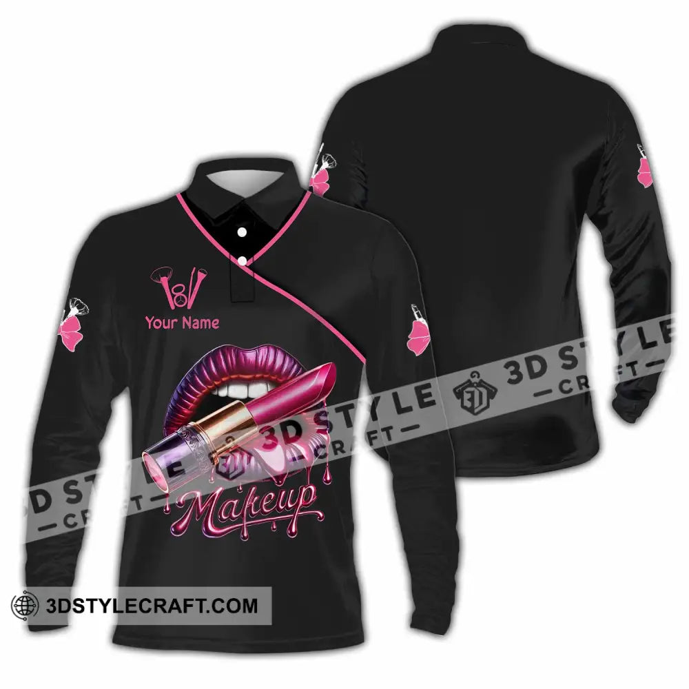 Unisex Shirt Custom Name Make Up Artist T-Shirt Gift Long Sleeve Polo / S T-Shirt