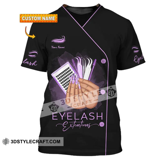 Unisex Shirt Custom Name Makeup Artist Eyelash Extension Beauty Salon T-Shirt T-Shirt