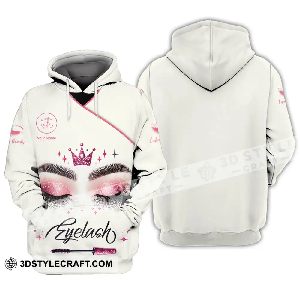 Unisex Shirt Custom Name Makeup Artist Eyelash Extension Beauty Salon T-Shirt Hoodie / S T-Shirt