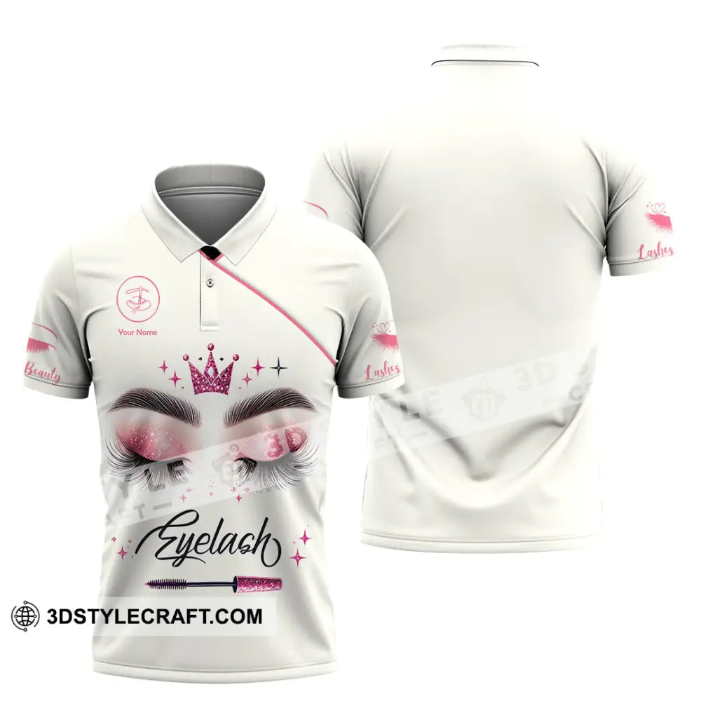 Unisex Shirt Custom Name Makeup Artist Eyelash Extension Beauty Salon T-Shirt Polo / S T-Shirt