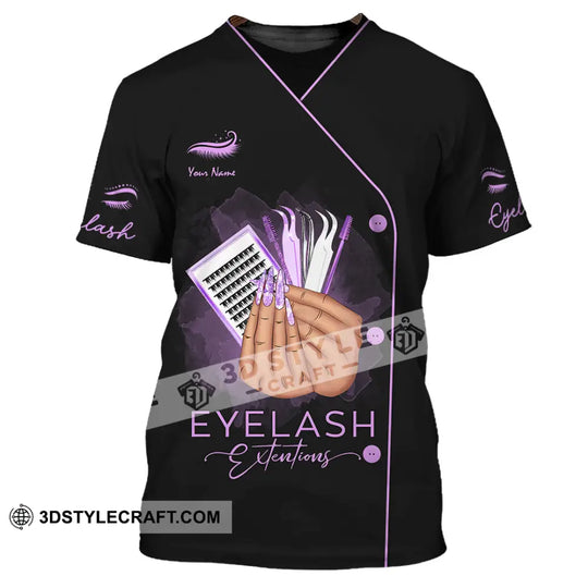Unisex Shirt, Custom Name Makeup Artist Shirt, Eyelash Extension Shirt, Beauty Salon T-Shirt style option 2