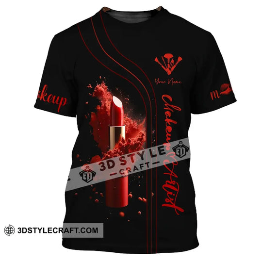 Unisex Shirt, Custom Name Makeup Artist Shirt, Makeup Artist Hoodie Polo Shirt, Gift for Makeup Artist style option 2