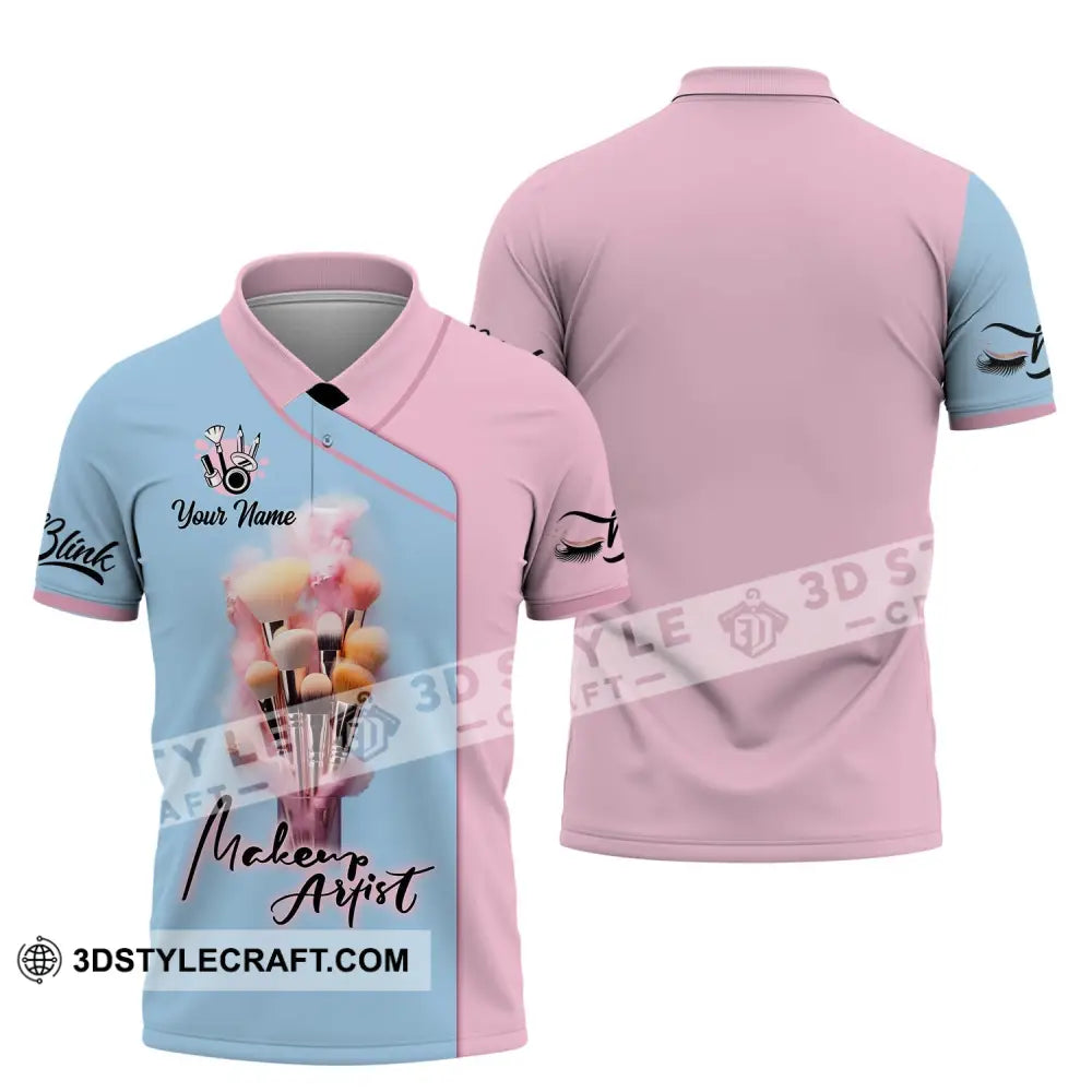 Unisex Shirt Custom Name Makeup Artist T-Shirt Workwear Polo / S