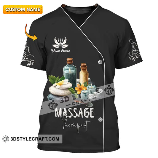 Unisex Shirt - Custom Name Massage Therapist Black T-Shirt