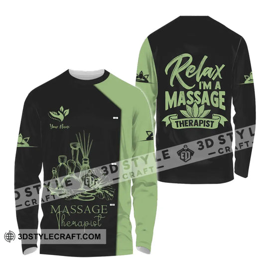 Unisex Shirt - Custom Name Massage Therapist Shirt Green Tea style option 4