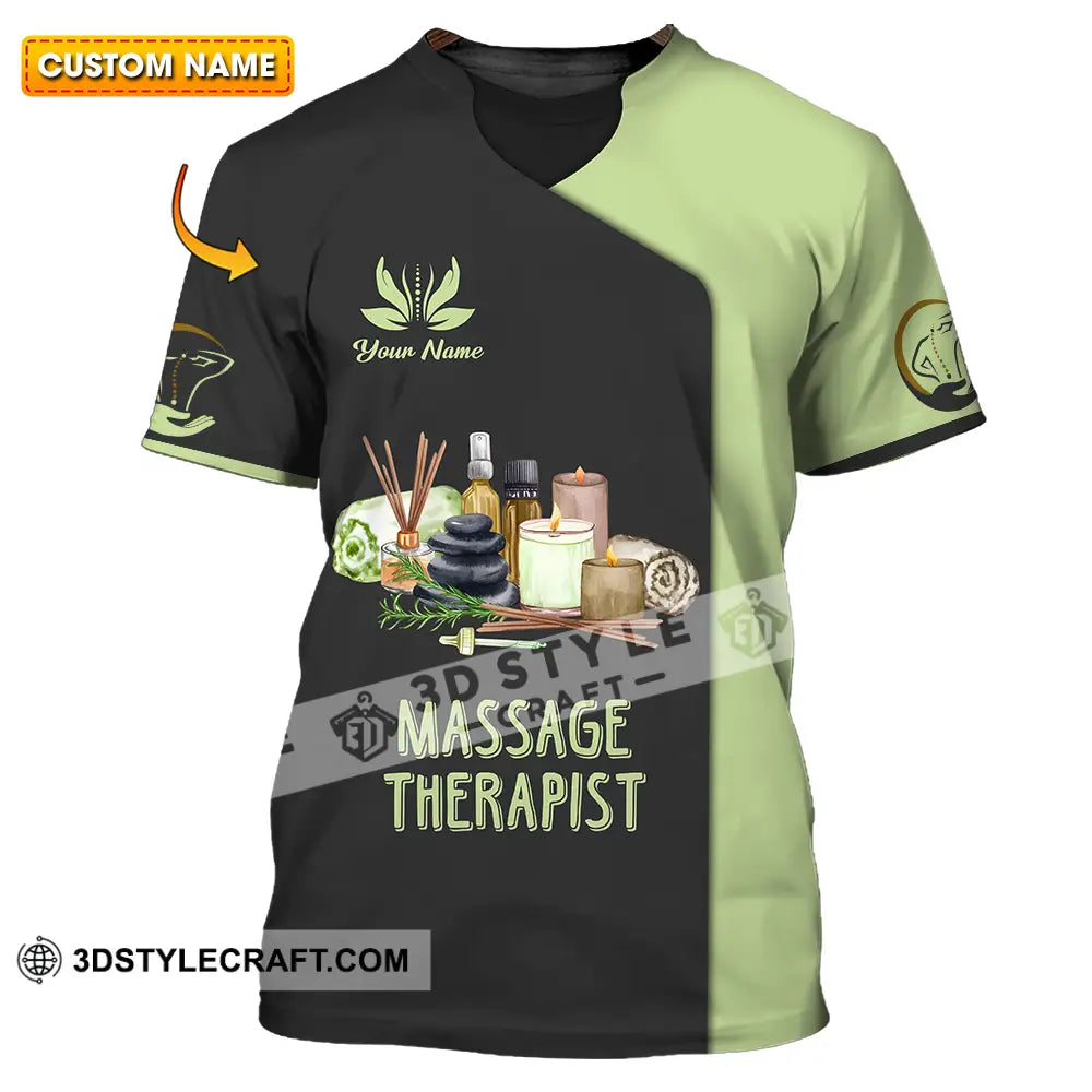 Unisex Shirt - Custom Name Massage Therapist Green Tea T-Shirt