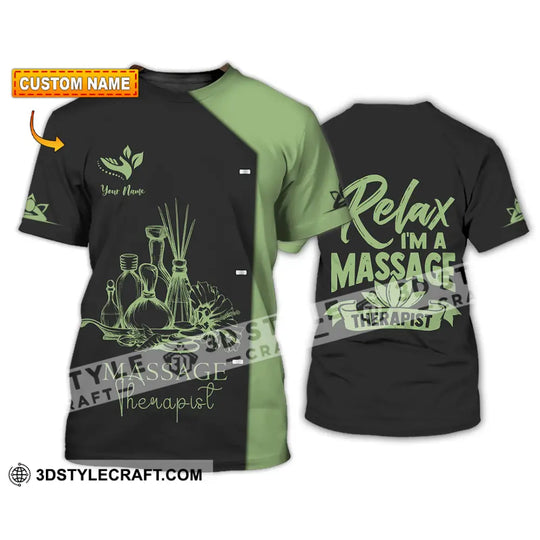 Unisex Shirt - Custom Name Massage Therapist Shirt Green Tea style option 1