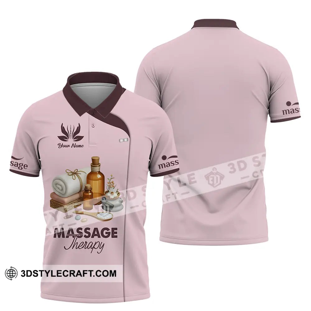 Unisex Shirt - Custom Name Massage Therapist Lotus Polo / S T-Shirt