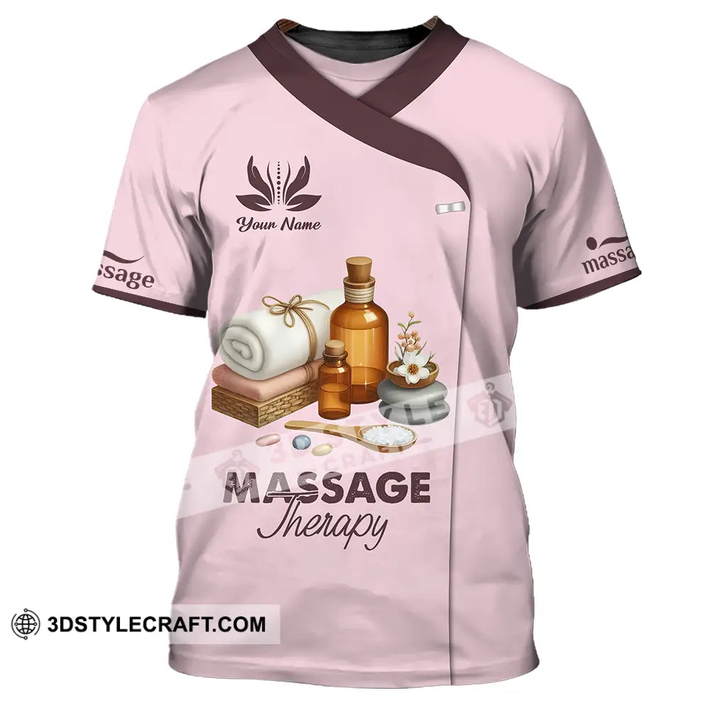 Unisex Shirt - Custom Name Massage Therapist Lotus T-Shirt / S T-Shirt