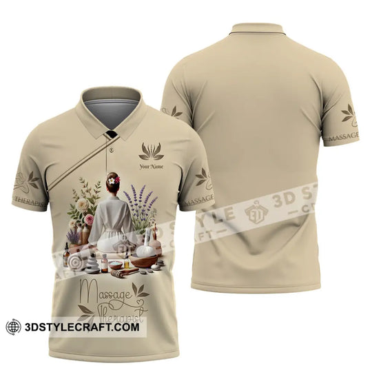 Unisex Shirt, Custom Name Massage Therapist Shirt, Massage Therapist Polo Long Sleeve Shirt style option 4