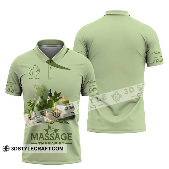 Unisex Shirt, Custom Name Massage Therapist Shirt, Massage Therapist Polo Long Sleeve Shirt style option 4