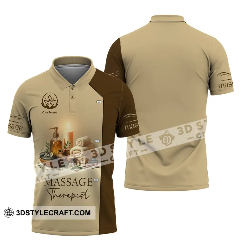 Unisex Shirt Custom Name Massage Therapist Polo Long Sleeve / S T-Shirt