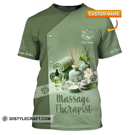 Unisex Shirt, Custom Name Massage Therapist Shirt, Massage Therapist Polo Long Sleeve style option 1