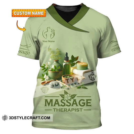 Unisex Shirt Custom Name Massage Therapist Polo Long Sleeve T-Shirt