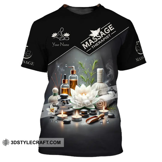 Unisex Shirt, Custom Name Massage Therapist Shirt, Massage Therapist Polo Long Sleeve Shirt style option 2