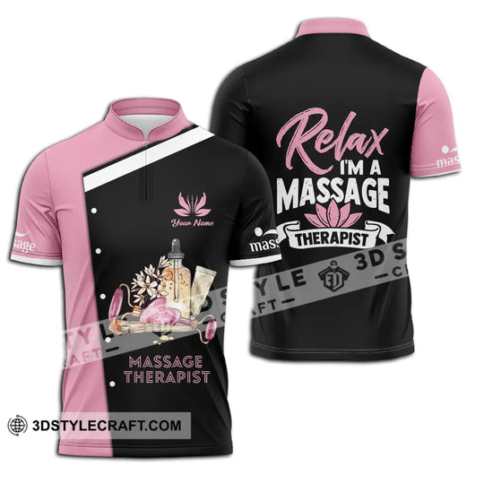 Unisex Shirt - Custom Name Massage Therapist Shirt, Relax I Am Massage Therapist style option 2
