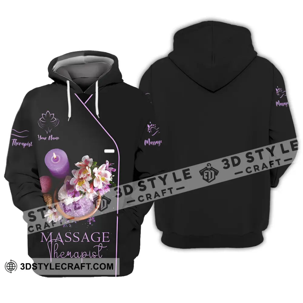 Unisex Shirt - Custom Name Massage Therapist Soft Purple Hoodie / S T-Shirt