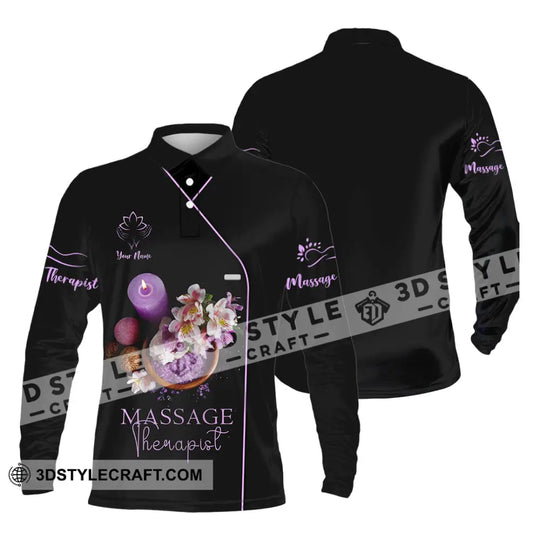 Unisex Shirt - Custom Name Massage Therapist Shirt Soft Purple style option 3