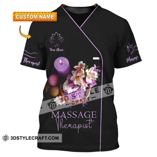 Unisex Shirt - Custom Name Massage Therapist Shirt Soft Purple style option 1
