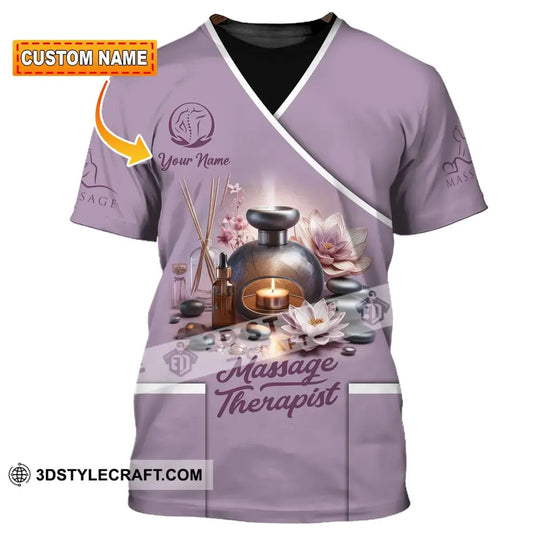 Unisex Shirt, Custom Name Massage Therapist Shirt, T-Shirt for Massage Therapists, Massage Therapists Uniform style option 1