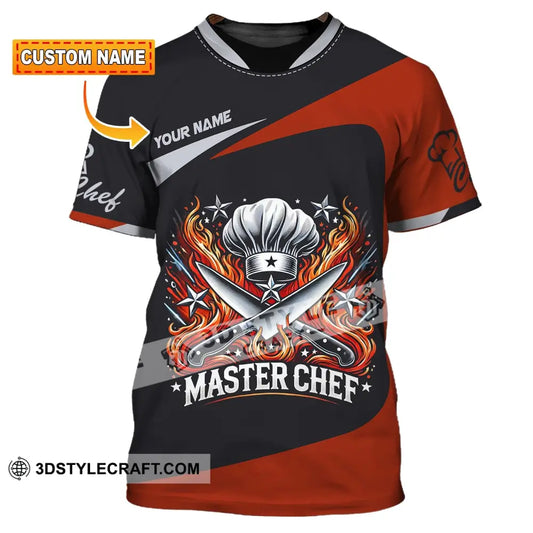 Unisex Shirt Custom Name Master Chef Apparel Polo Long Sleeve Cooking Love T-Shirt T-Shirt