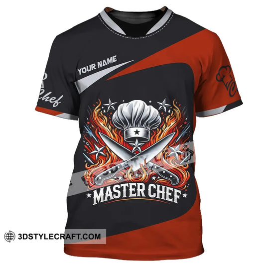 Unisex Shirt, Custom Name Master Chef Shirt, Chef Apparel, Chef Polo Long Sleeve, Cooking Love T-Shirt style option 2