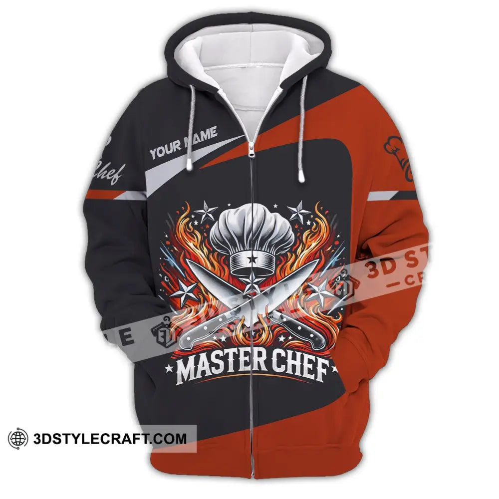 Unisex Shirt Custom Name Master Chef Apparel Polo Long Sleeve Cooking Love T-Shirt Zipper Hoodie /