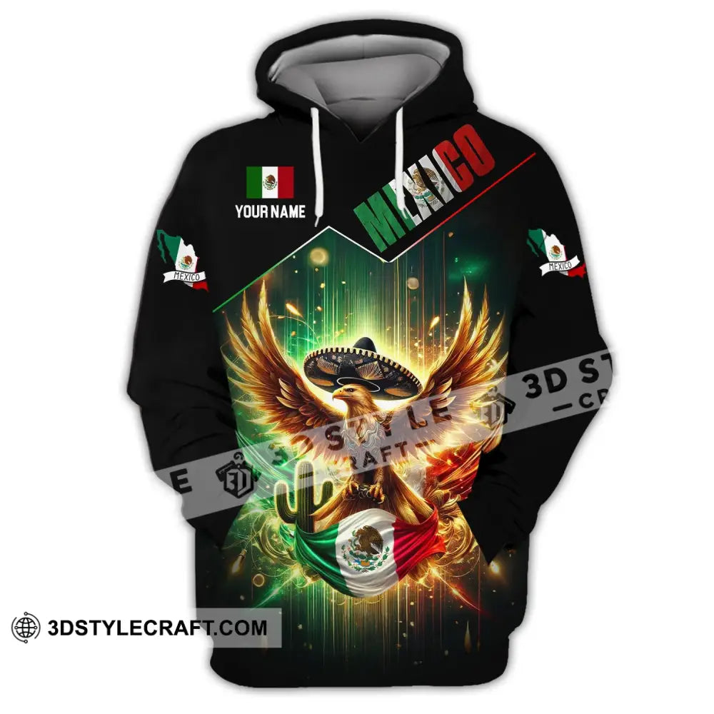 Unisex Shirt - Custom Name Mexico Flag And Icon Hoodie / S T-Shirt