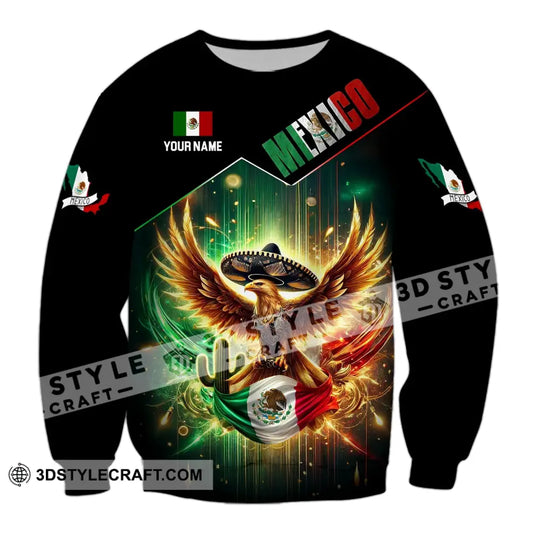 Unisex Shirt - Custom Name Shirt Mexico Flag And Icon style option 4
