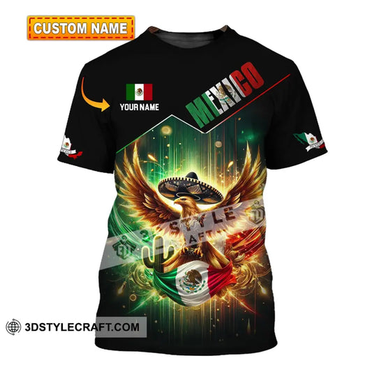 Unisex Shirt - Custom Name Mexico Flag And Icon T-Shirt