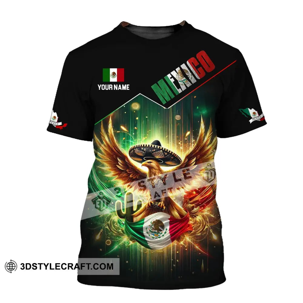 Unisex Shirt - Custom Name Mexico Flag And Icon T-Shirt / S T-Shirt