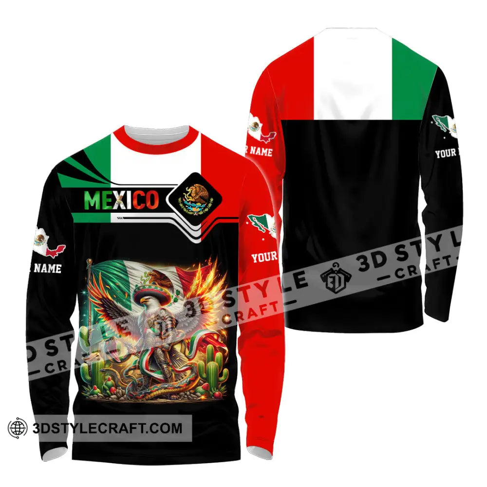 Unisex Shirt Custom Name Mexico Lover Polo Long Sleeve Mexican Gift / S T-Shirt