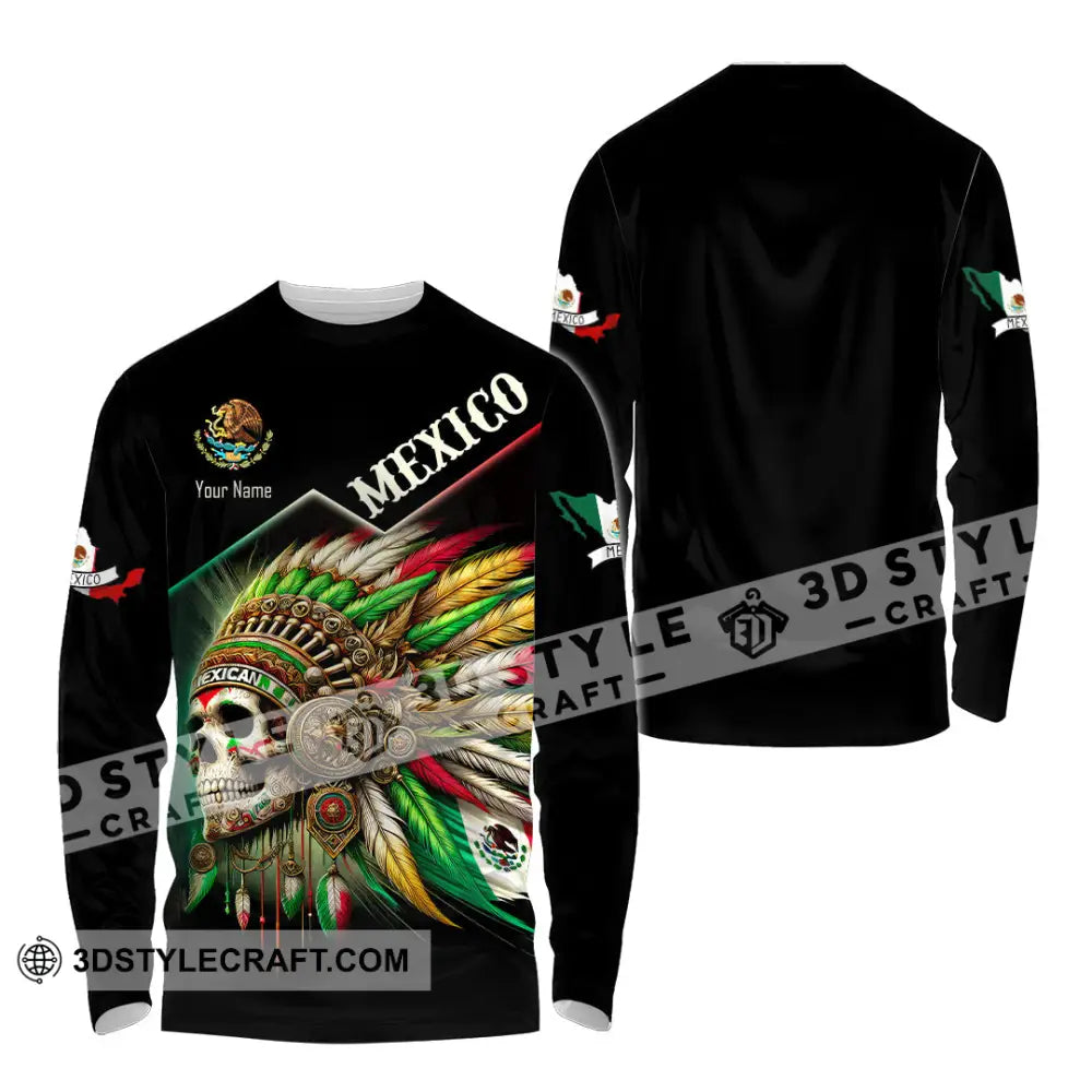 Unisex Shirt Custom Name Mexico Lover Polo Long Sleeve Mexican Gift / S T-Shirt