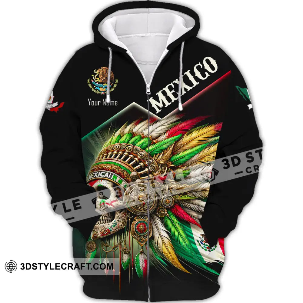 Unisex Shirt Custom Name Mexico Lover Polo Long Sleeve Mexican Gift Zipper Hoodie / S T-Shirt