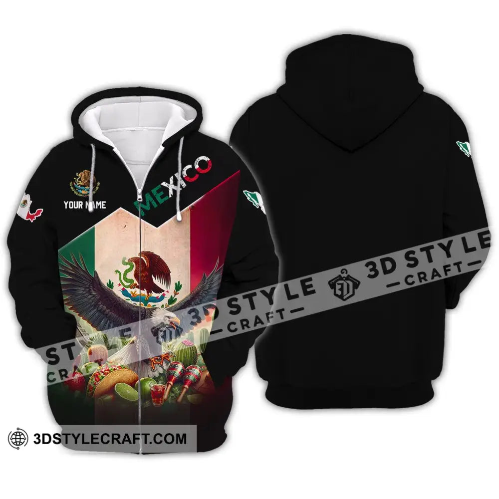 Unisex Shirt - Custom Name Mexico National Team Zipper Hoodie / S T-Shirt