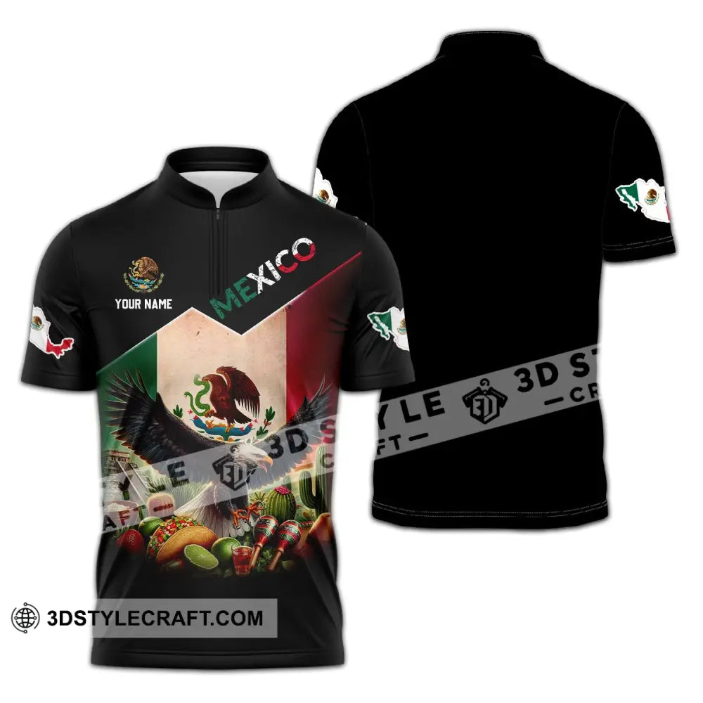 Unisex Shirt - Custom Name Mexico National Team Zipper Polo / S T-Shirt