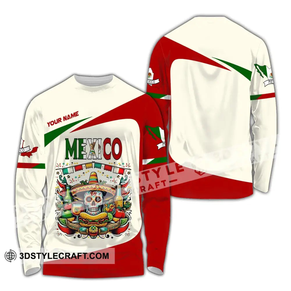 Unisex Shirt Custom Name Mexico Polo Long Sleeve Gift / S T-Shirt