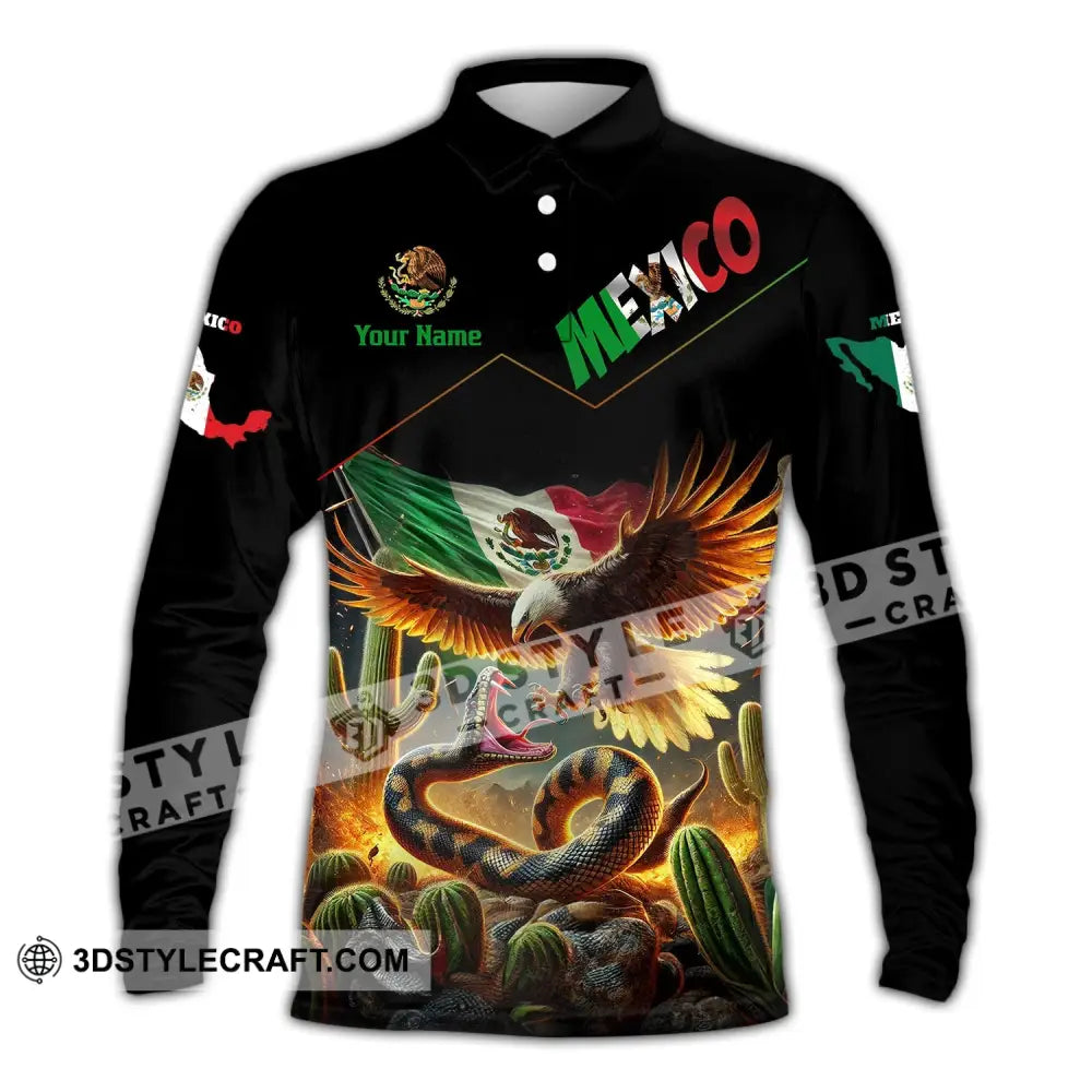 Unisex Shirt Custom Name Mexico Polo Long Sleeve Gift / S T-Shirt