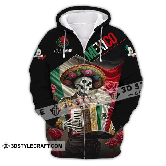 Unisex Shirt - Custom Name Shirt Mexico Skull style option 3