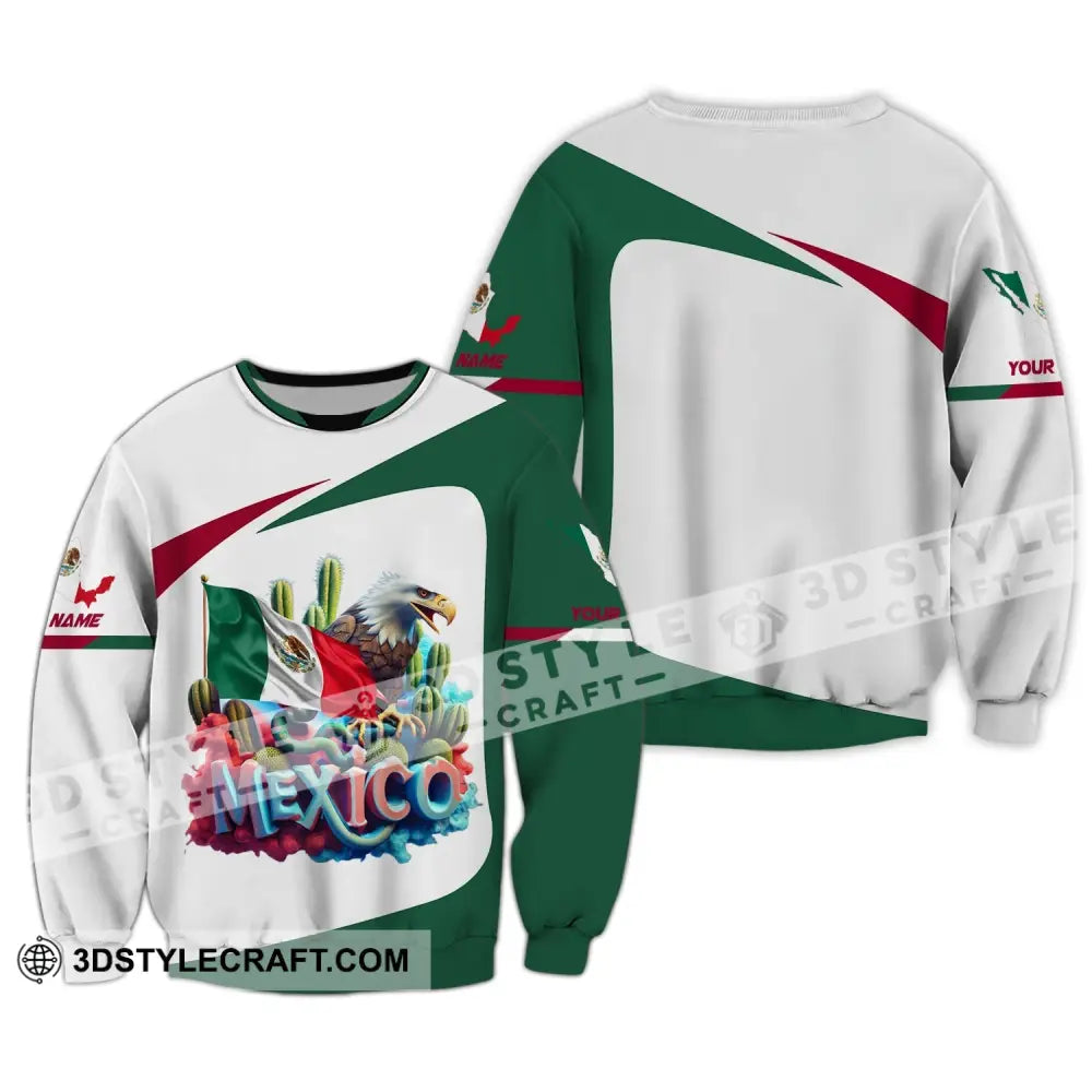 Unisex Shirt Custom Name Mexico T-Shirt Lover Mexican Gift Long Sleeve / S