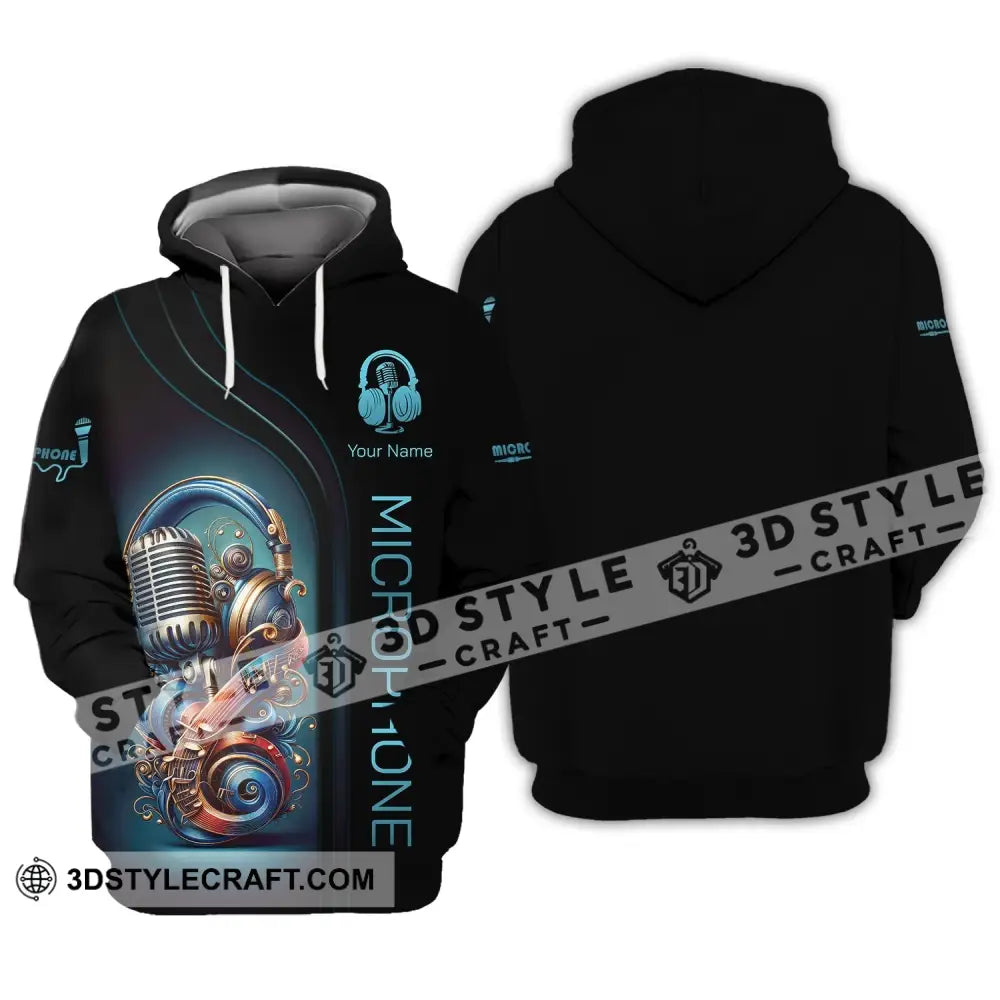 Unisex Shirt Custom Name Microphone Hoodie Polo Mic / S T-Shirt