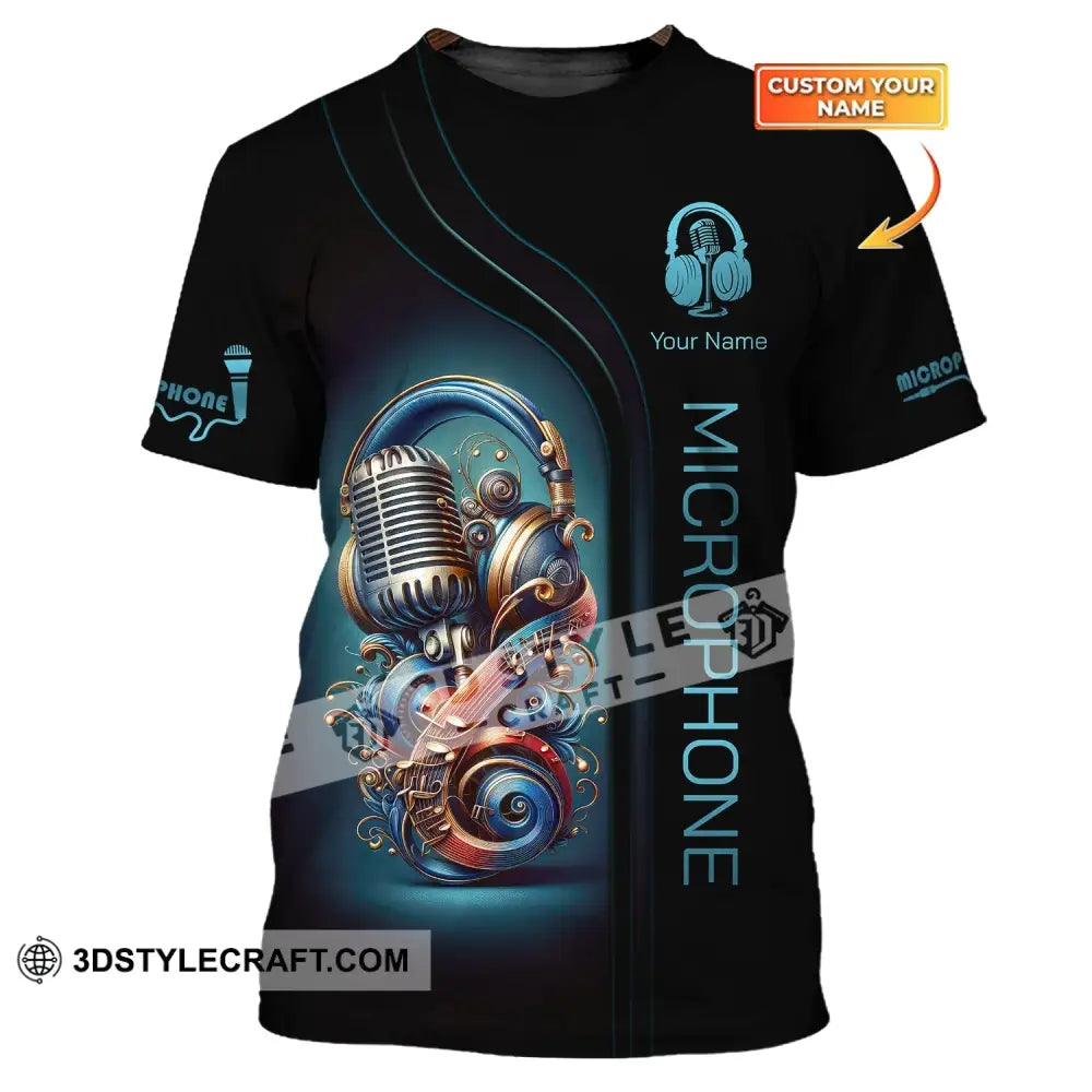 Unisex Shirt Custom Name Microphone Hoodie Polo Mic T-Shirt